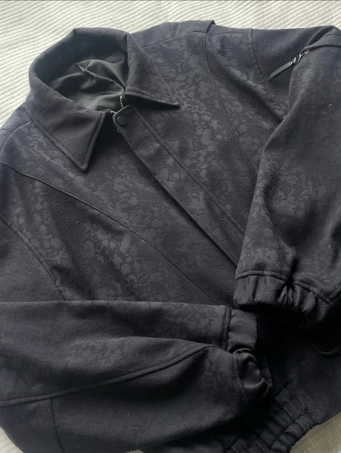 엘무드 자카드 붐버 자켓 상품이미지1