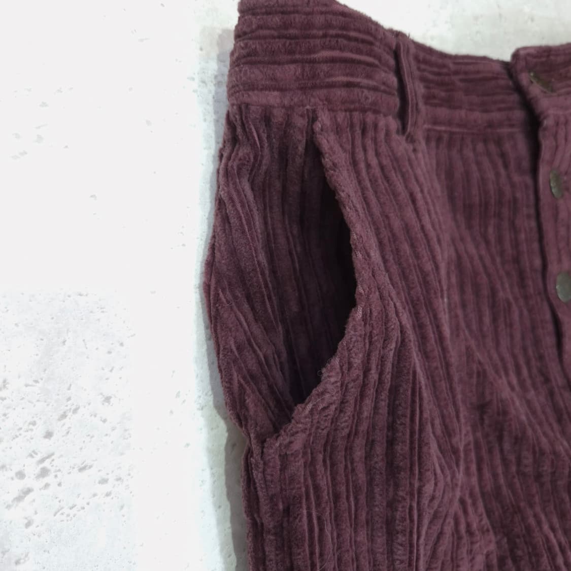 다크퍼플 코듀로이 버튼 H라인 롱스커트 상품이미지6