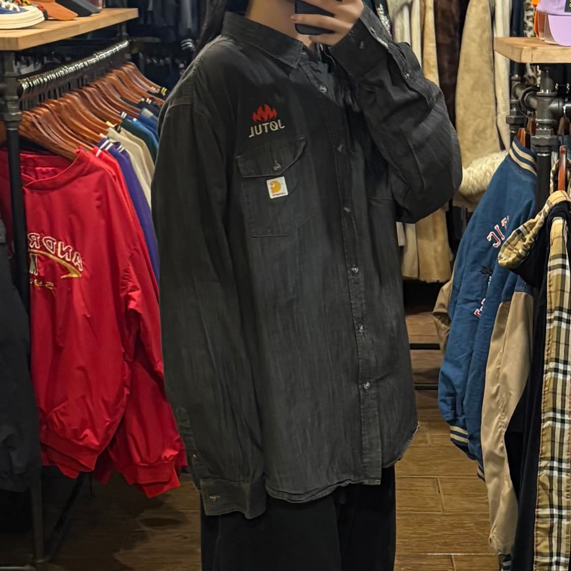 [HI] Carhartt 칼하트 투포켓 긴팔셔츠 생지데님 상품이미지4