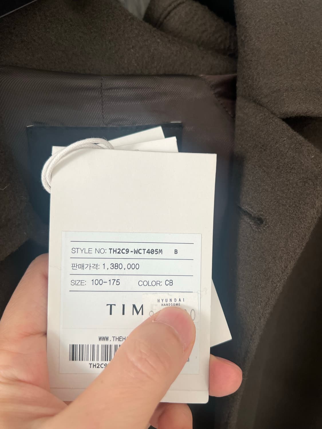 타임옴므 캐시미어 브라운 발마칸 코트 100 상품이미지3