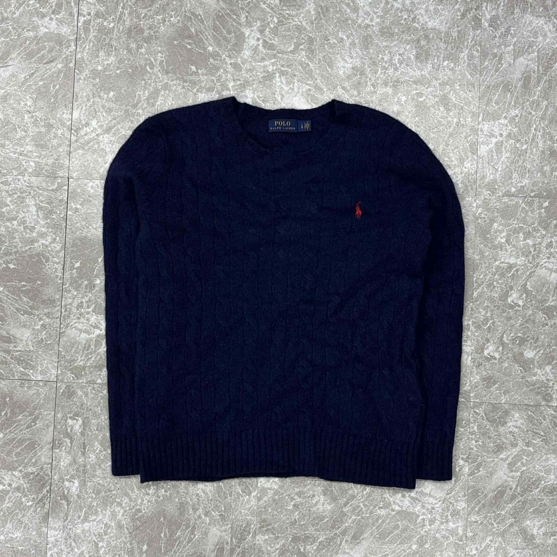폴로 랄프로렌 네이비 울 캐시미어 크루넥 니트(L) 상품이미지2