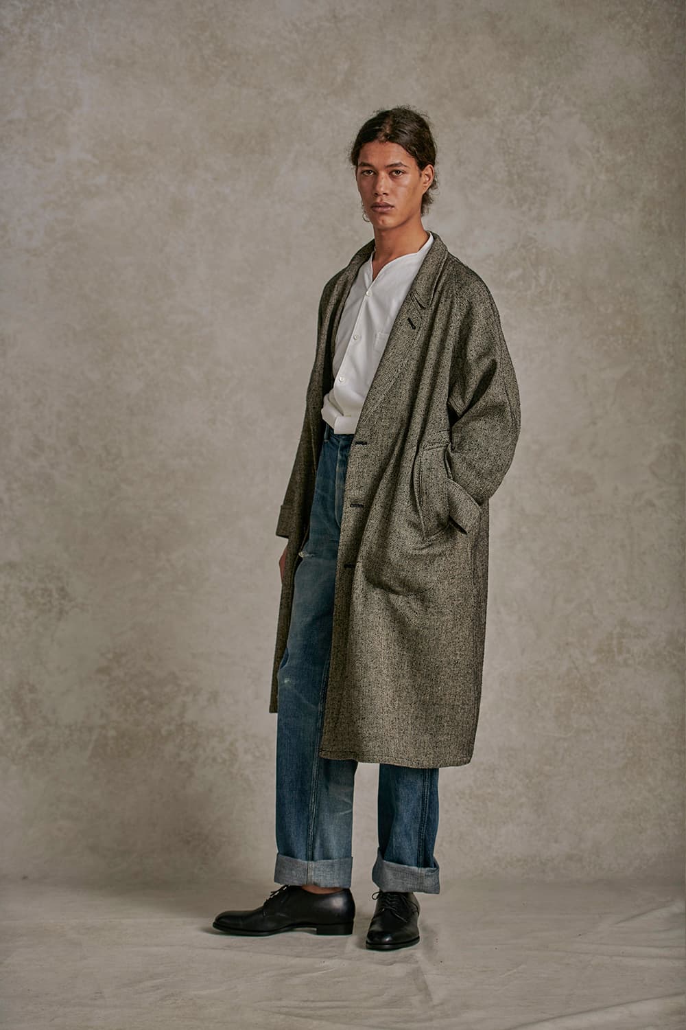 올드조 old joe 실크넵 헤링본 더스터 코트(샘플세일상품) 38 상품이미지7