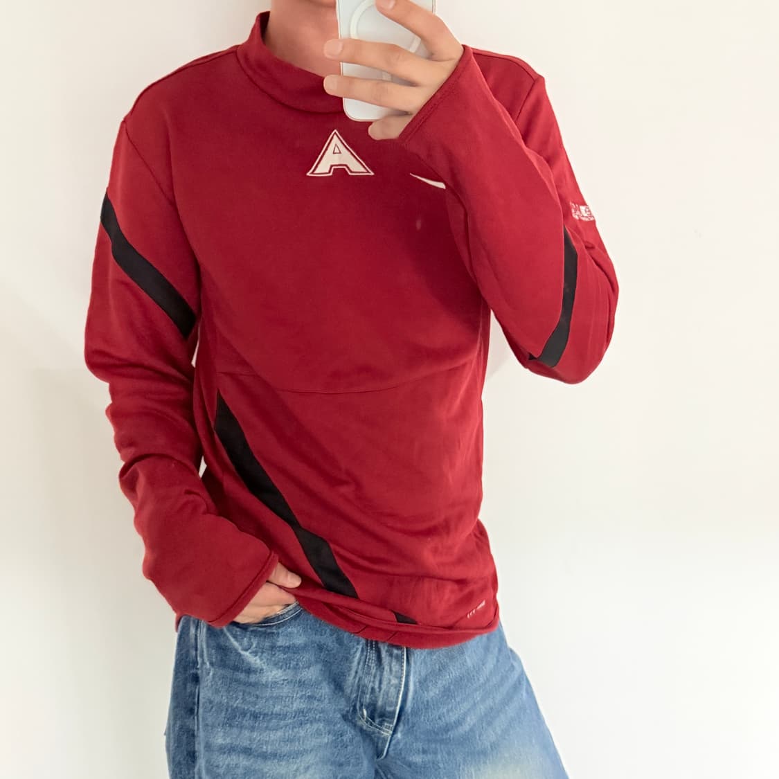 나이키 드라이핏 기능성 긴팔 티셔츠 레드 (M)  상품이미지1