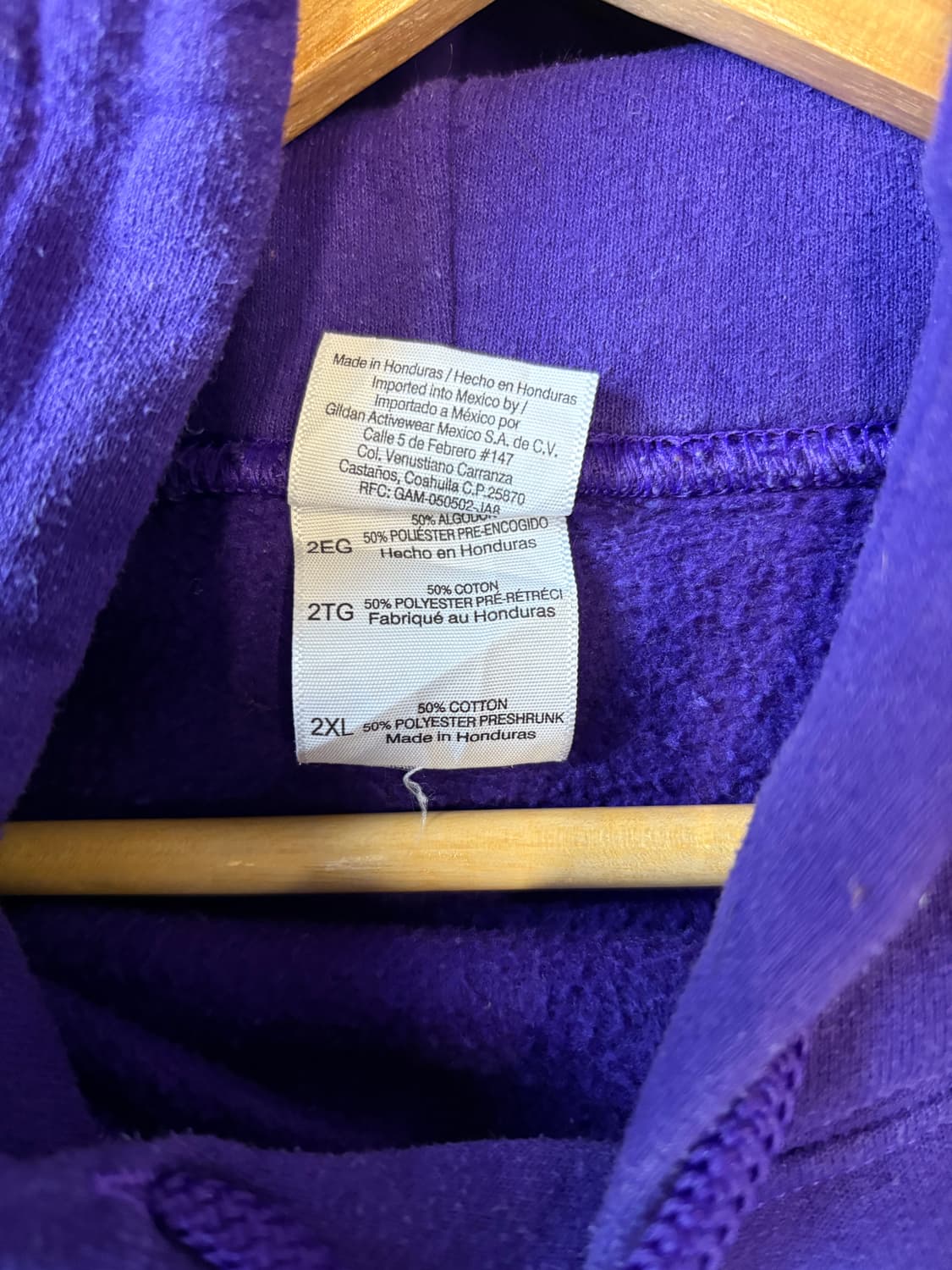 Gildan 50/50 빈티지 퍼플 스웻 후디 상품이미지4