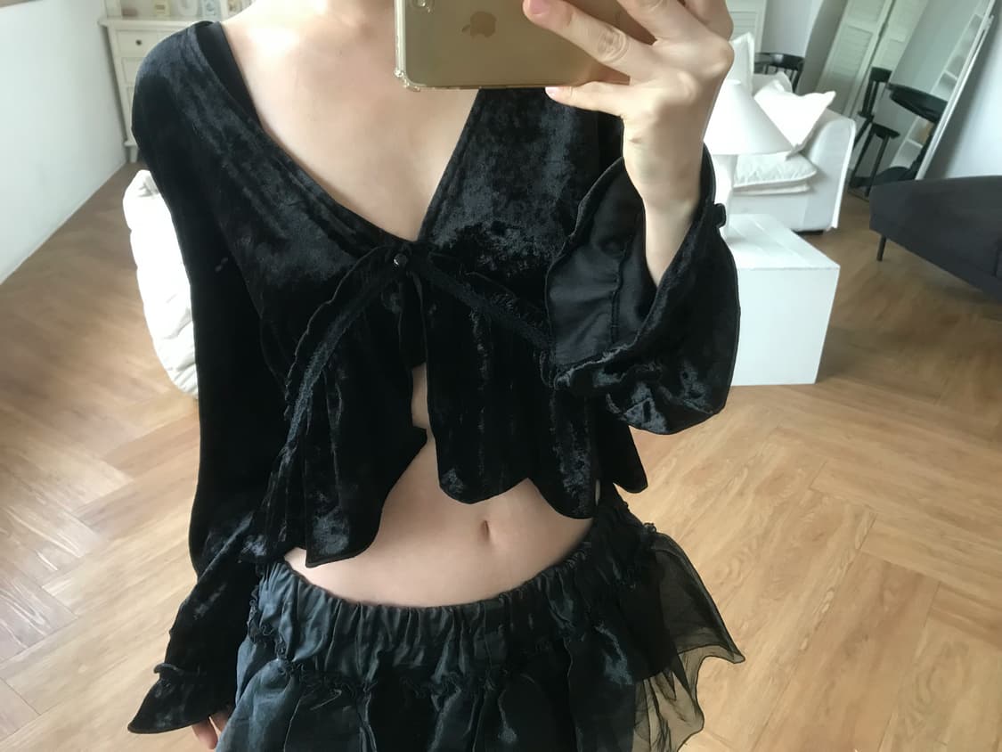 vintage velvet top 상품이미지3