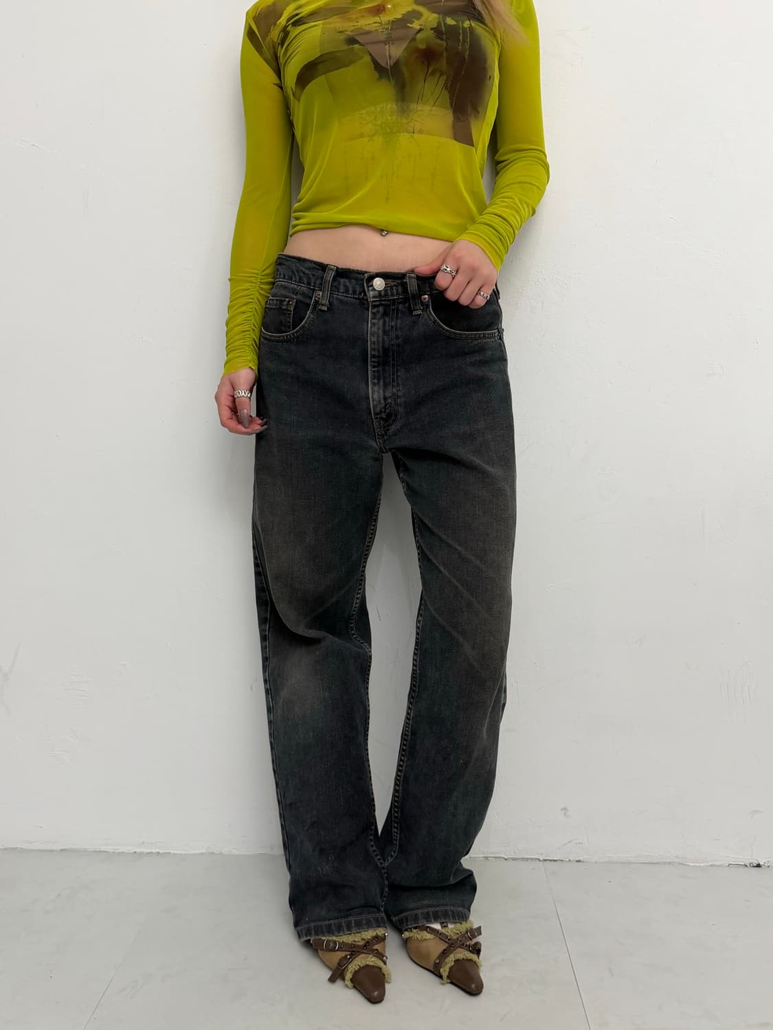 Levi’s  509-02 흑청 와이드 팬츠 상품이미지2