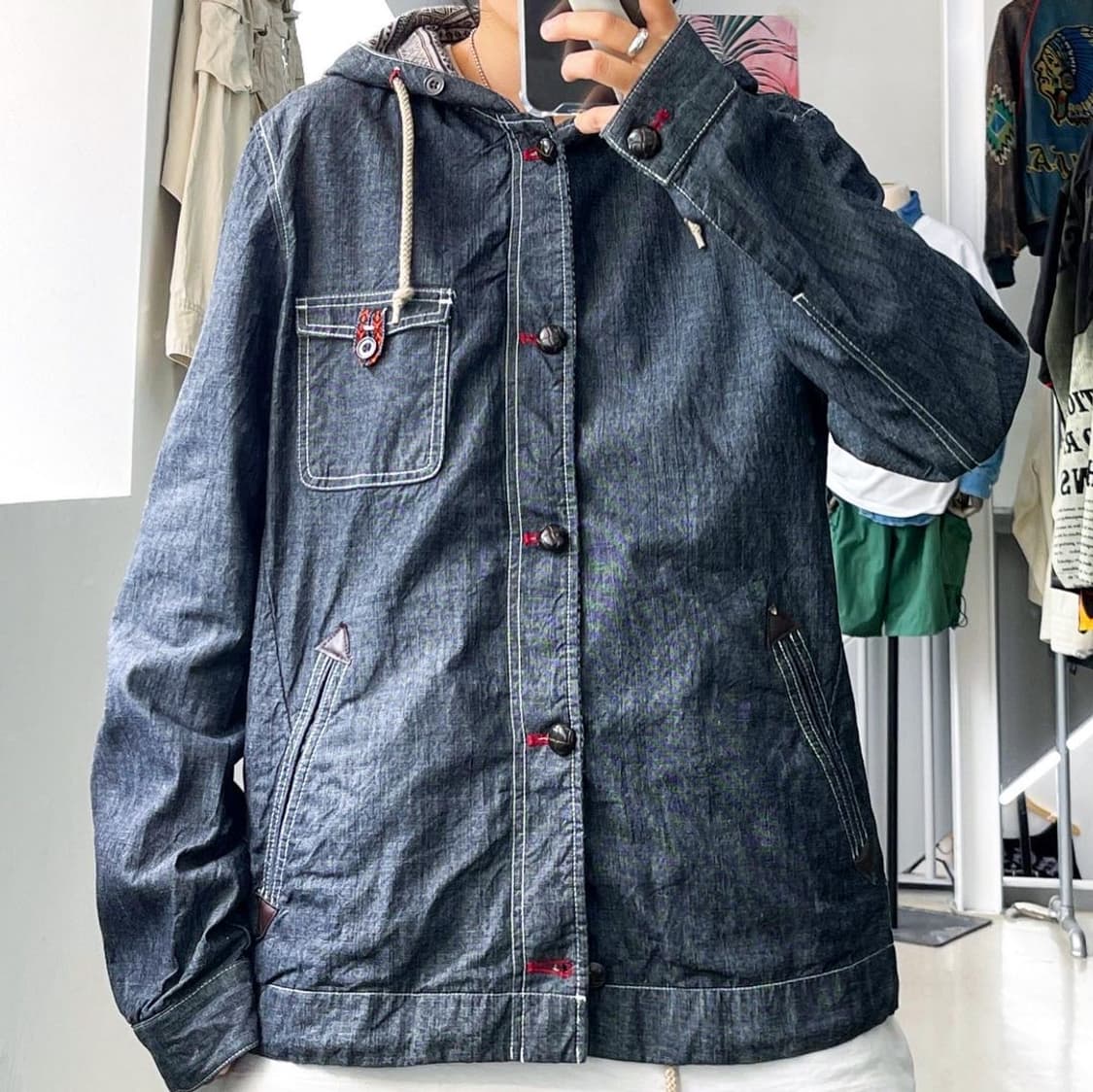 글렌미스트 제팬 아웃도어 에스닉 데님 후드 자켓 상품이미지2