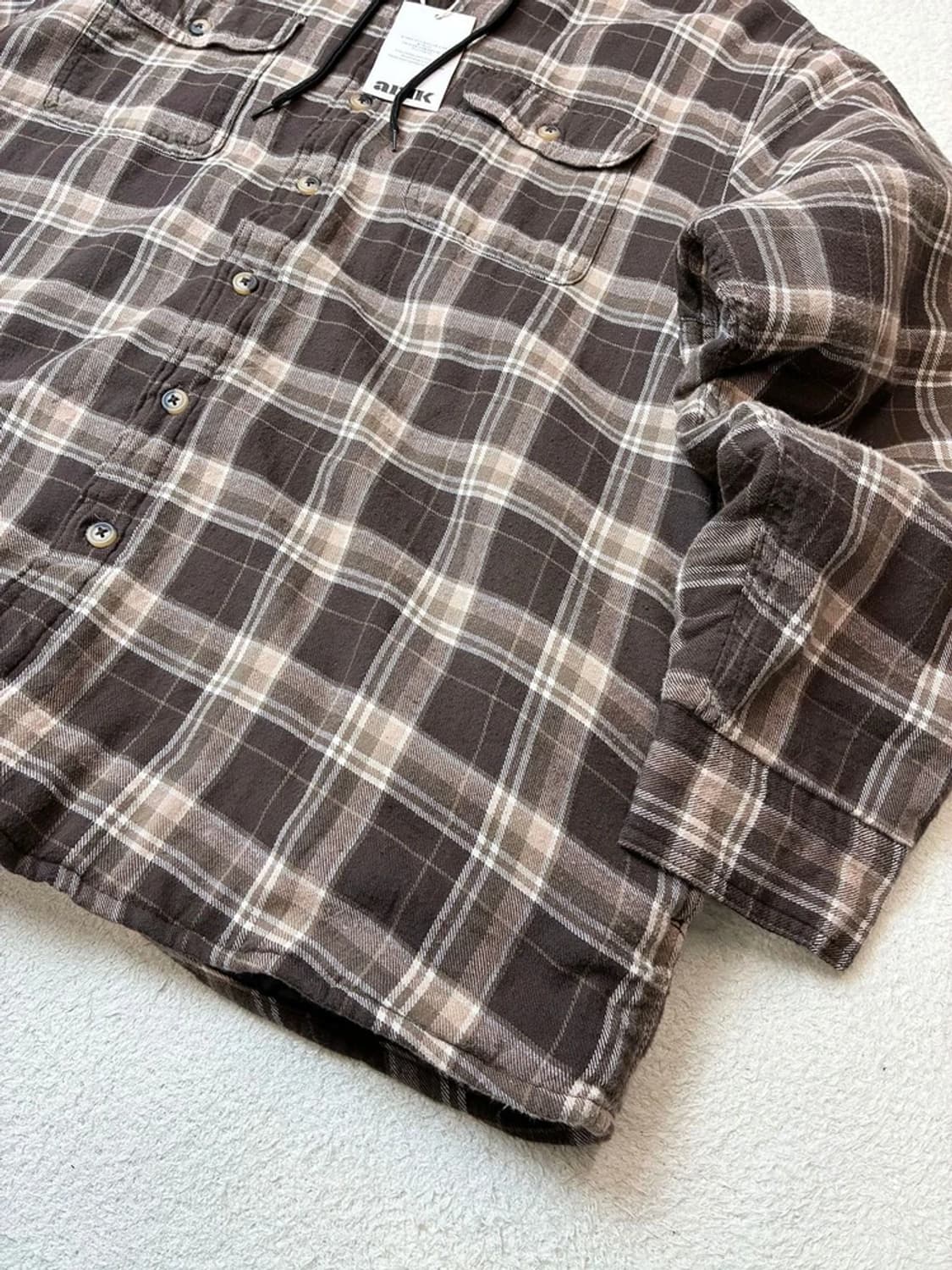 랭글러 90's 투 포켓 오버 브라운 체크 후드점퍼 PN6289 상품이미지5