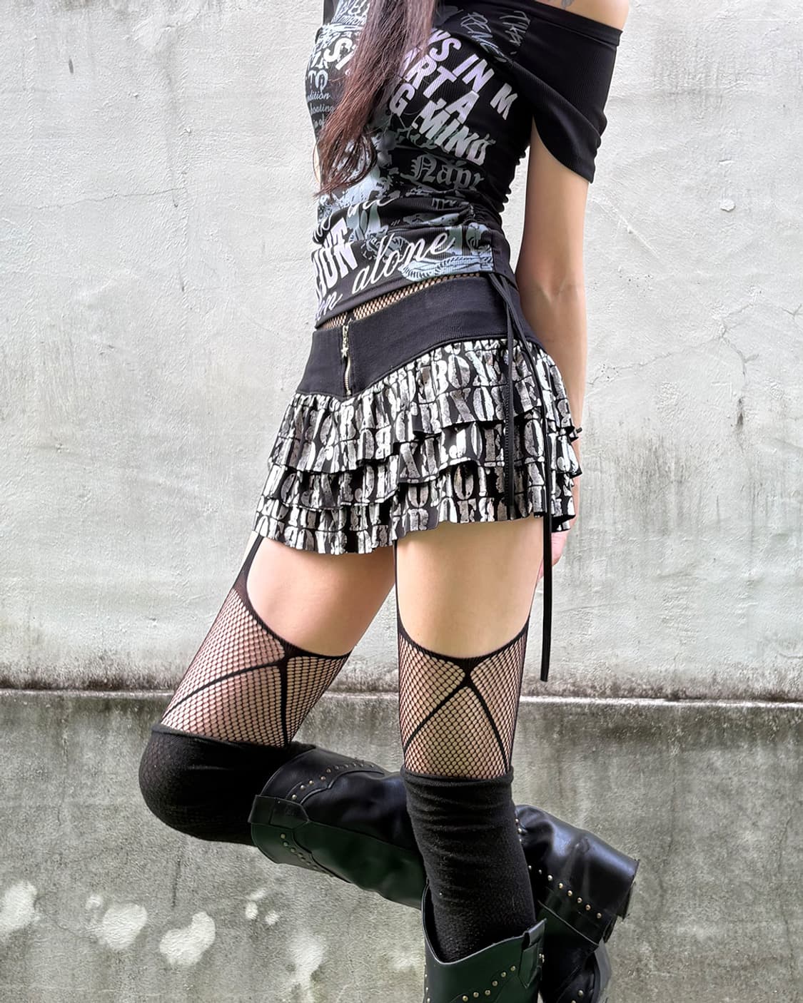 00‘s glossy lettering micro-skirt 상품이미지4