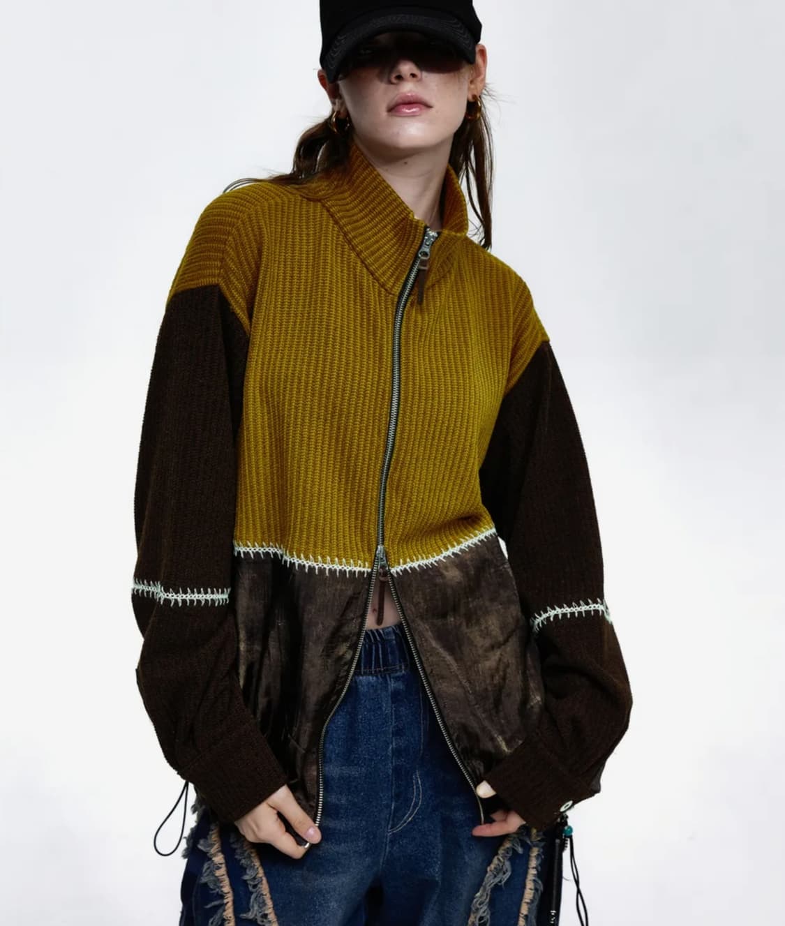 rssc STITCHED MIX KNIT ZIP UP 상품이미지2