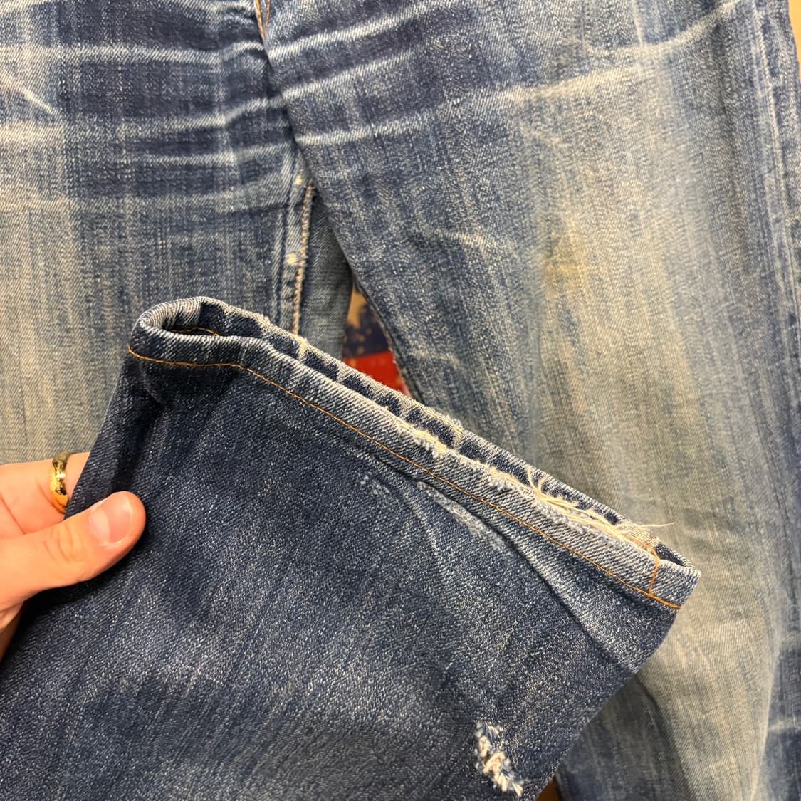 00s 리바이스502 재팬라인 캣브러쉬 데미지 스트레이트 데님팬츠 N80 상품이미지5