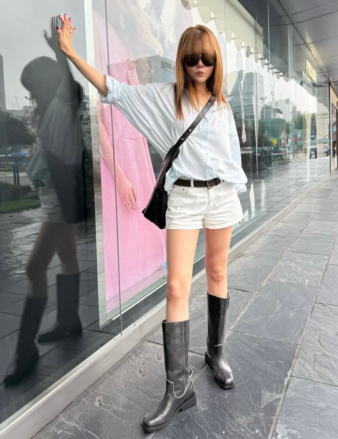 다이닛 화이트 데님 쇼츠 팬츠 DENIM SHORTS IN WHITE 상품이미지3