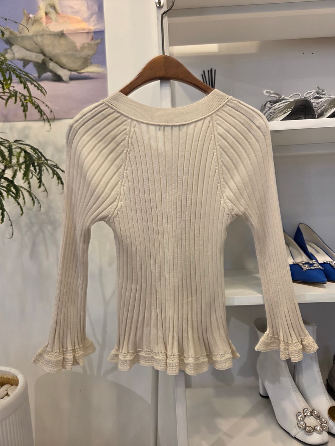 INED 프릴 골지 가디건 상품이미지6
