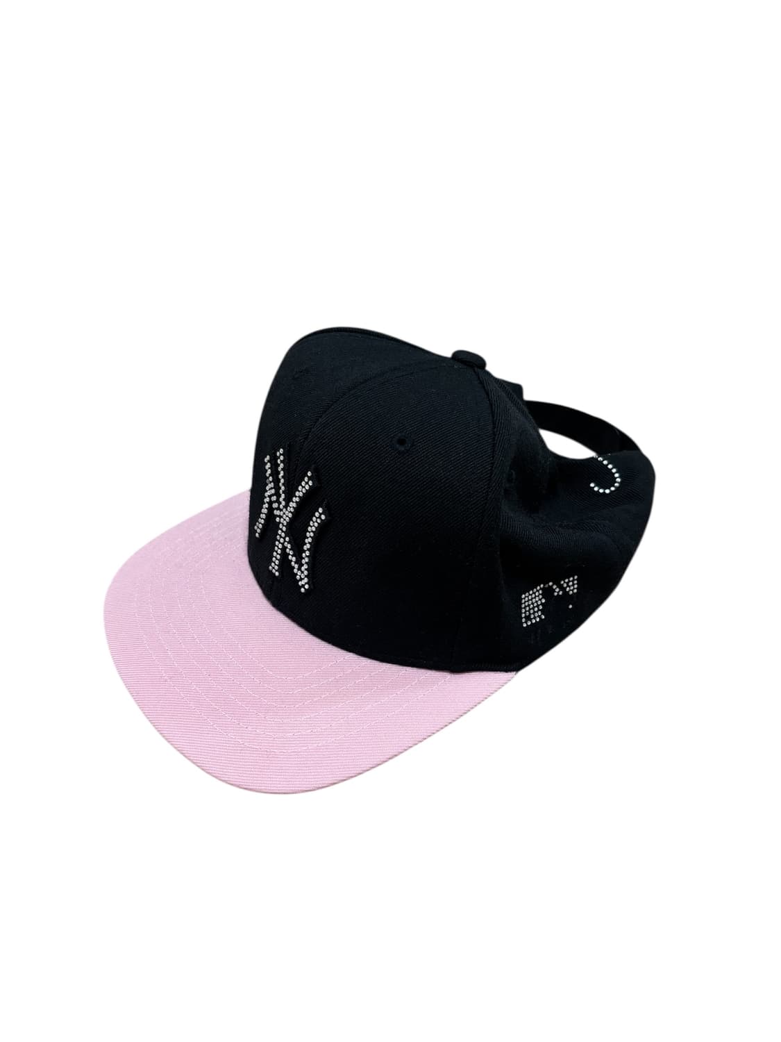 MLB 큐빅 스냅백 블랙/핑크 상품이미지1