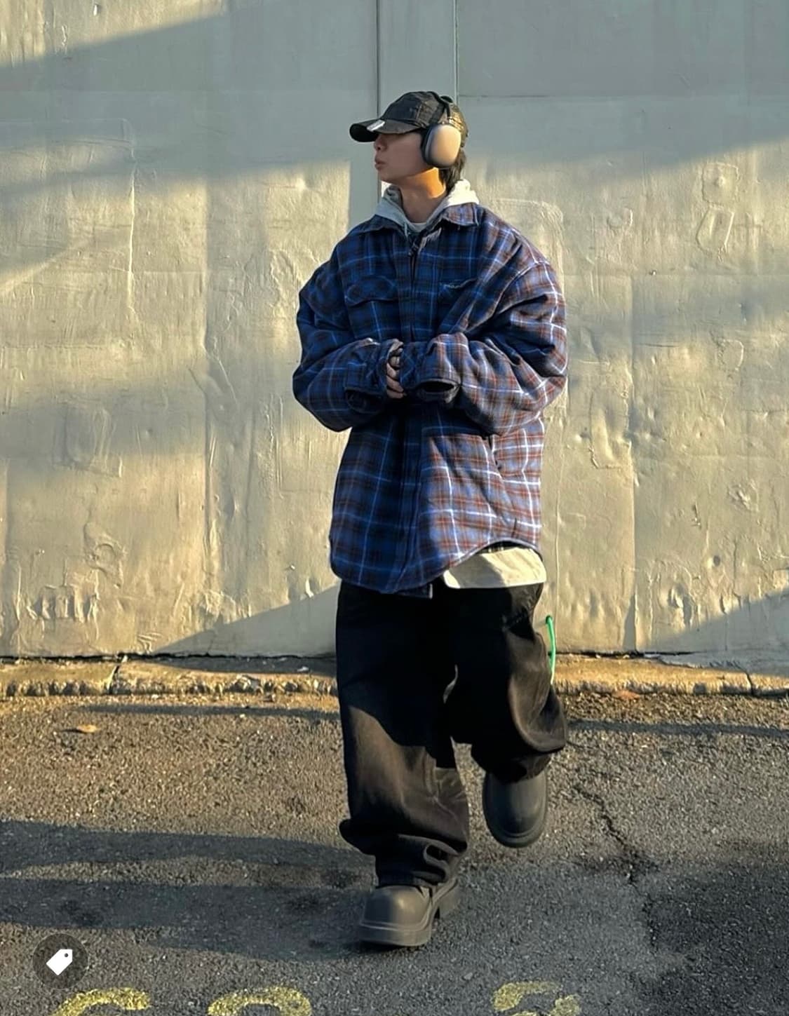 프로젝트 G/R 리버시블 패디드 체크 셔츠 네이비 상품이미지3