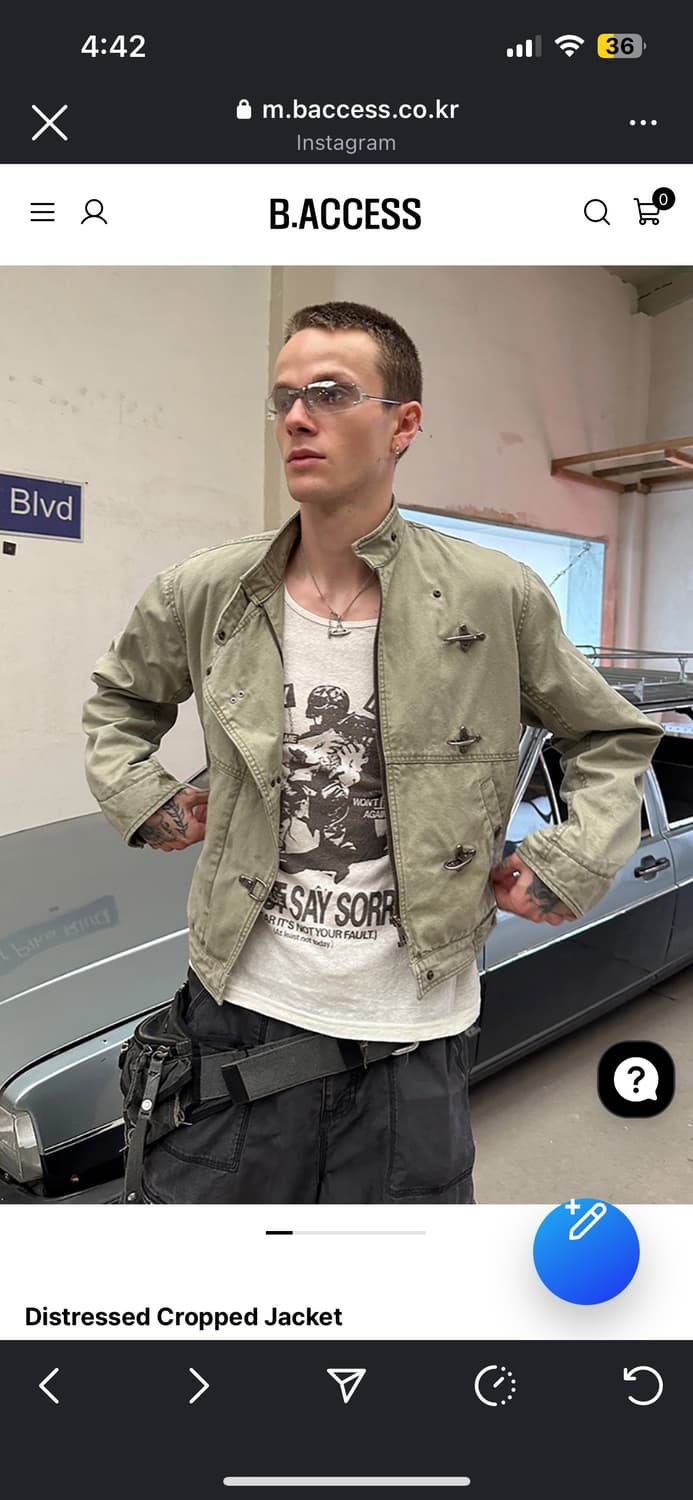 B.ACCESS 빈티지 크롭 자켓 상품이미지1