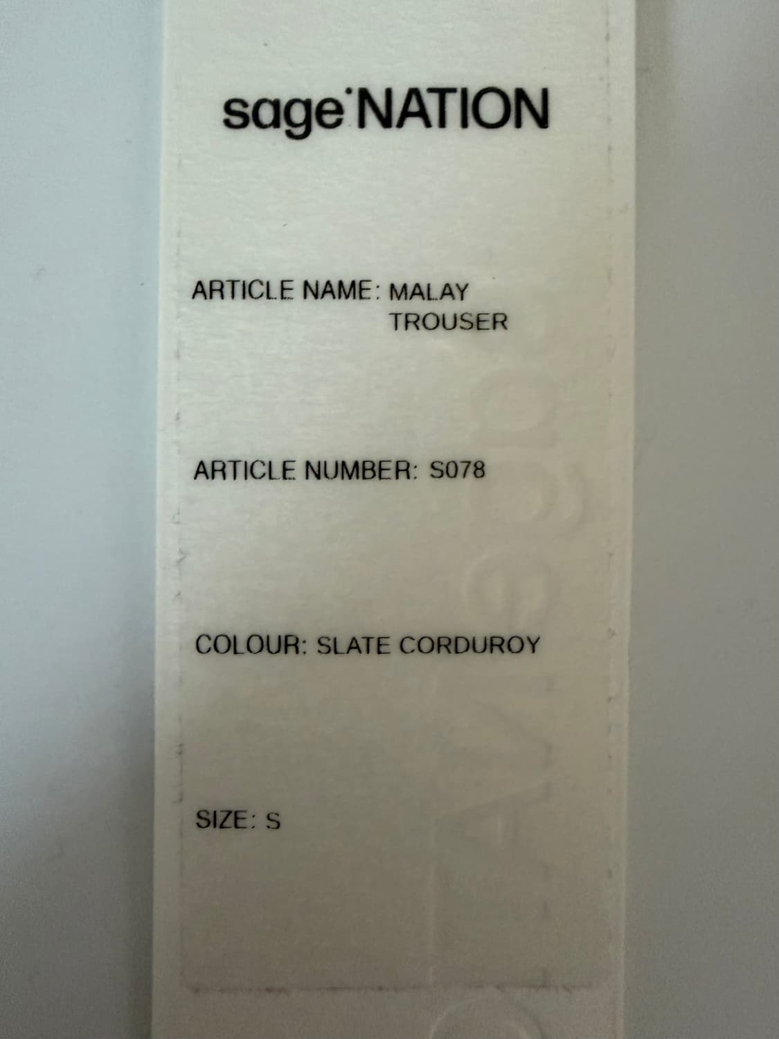 세이지네이션 sage NATION 24fw 코듀로이팬츠 상품이미지6