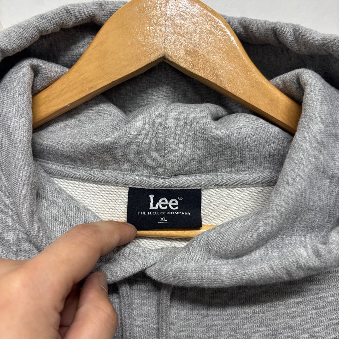 Lee 그레이 스몰로고 후드티 상품이미지4