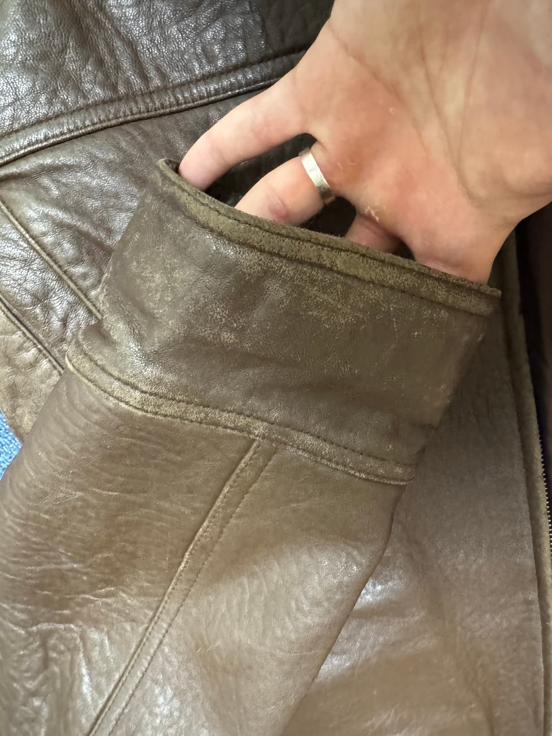 브라운 양가죽 가죽자켓 상품이미지4