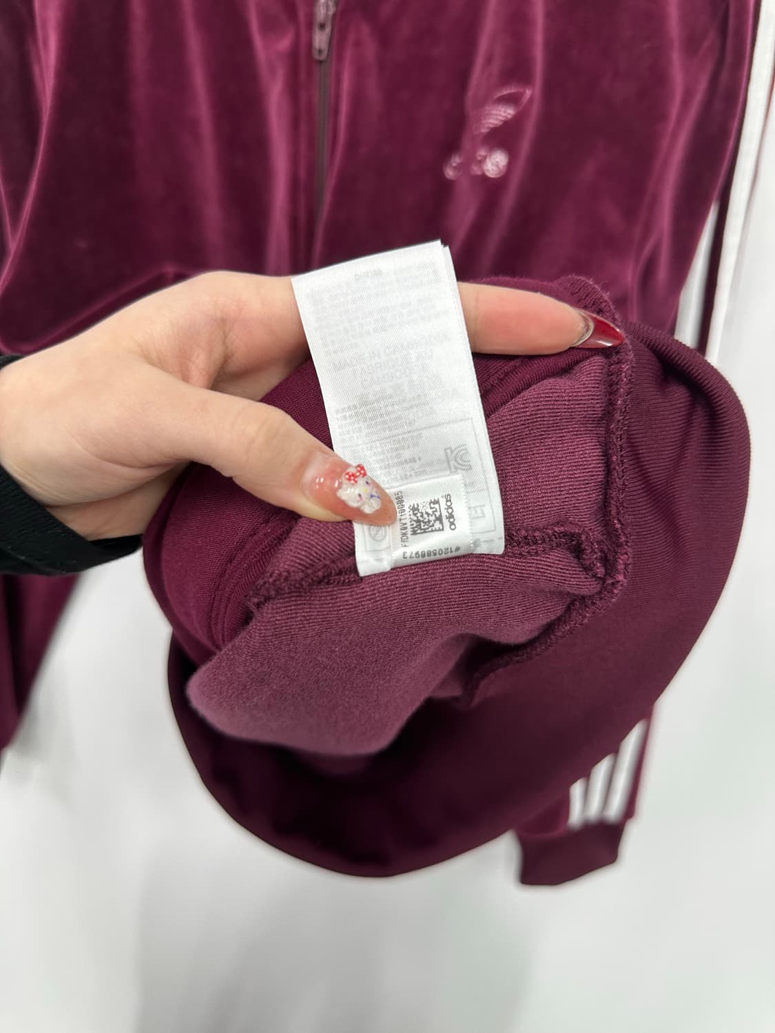 아디다스 버건디 벨벳 져지 트랙탑  상품이미지4