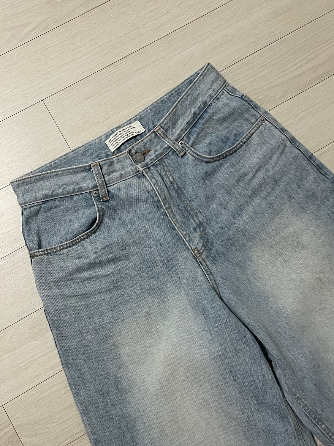 [0]다이브인 루즈드 와이드 데님(라이트 블루) 상품이미지5