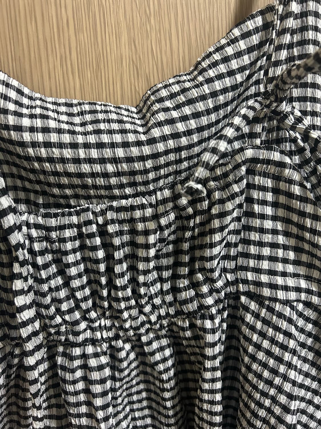 검정 체크 나시 원피스 상품이미지3