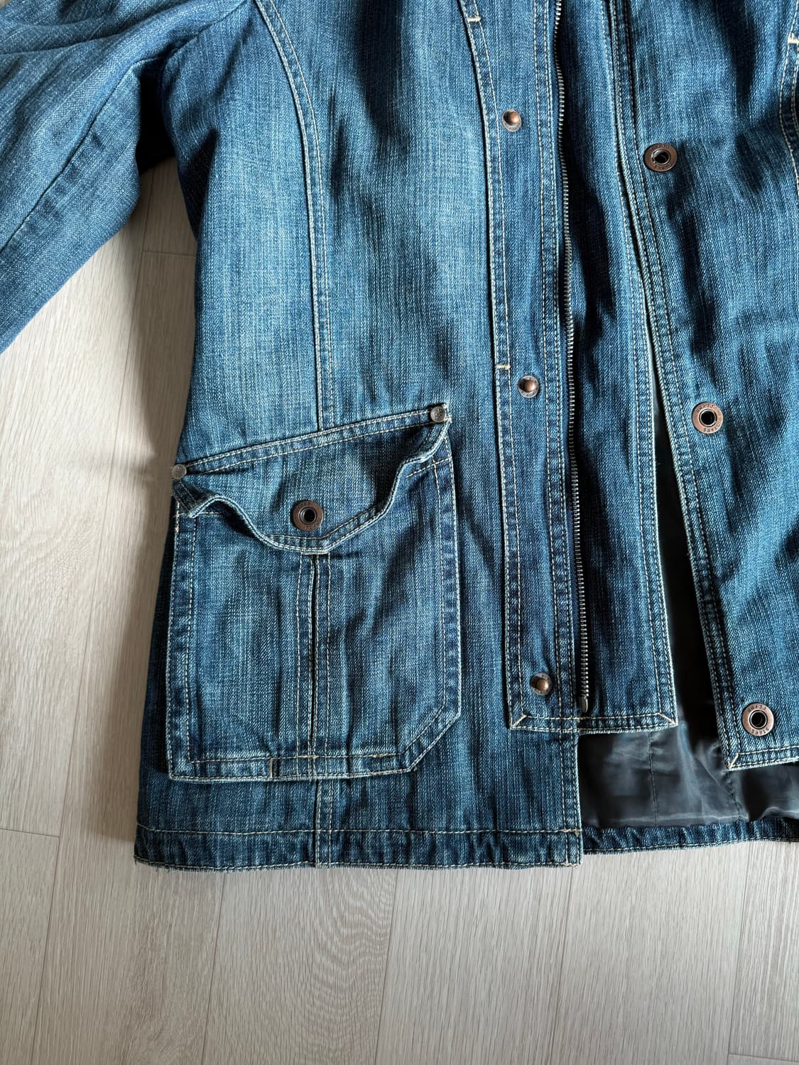 빈티지 청자켓 청패딩 상품이미지6