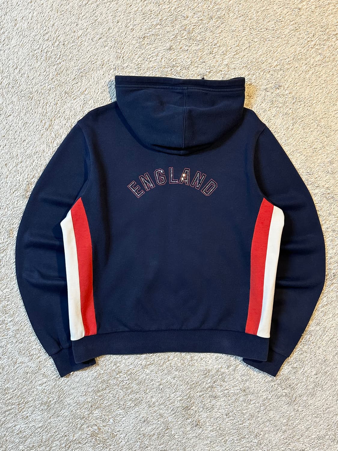 희귀) 엄브로 잉글랜드 올드스쿨 백로고 배색 후드집업 네이비 상품이미지3