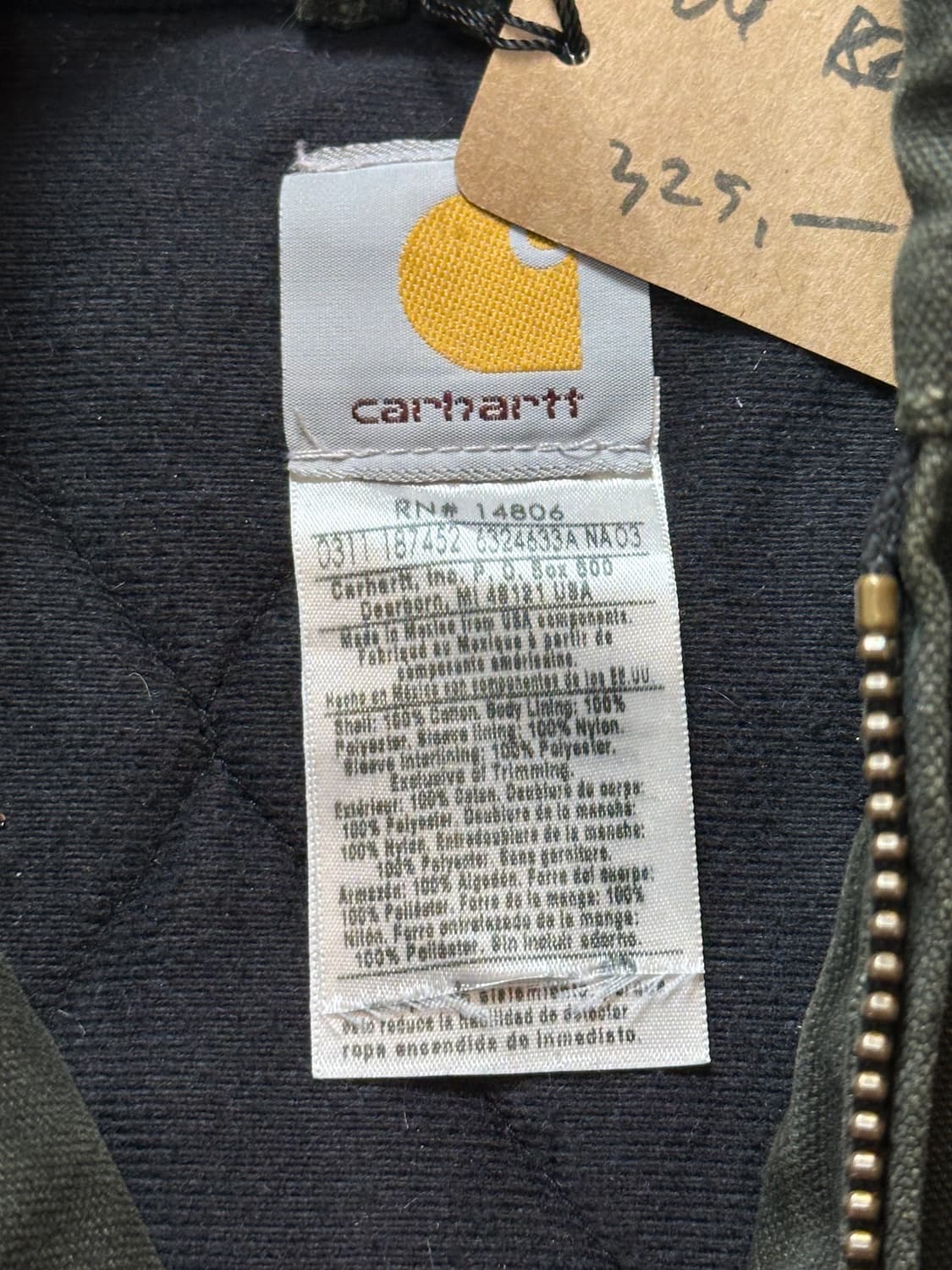 OG 칼하트 J130 액티브 자켓 칼하트 MOS 모스그린 상품이미지9