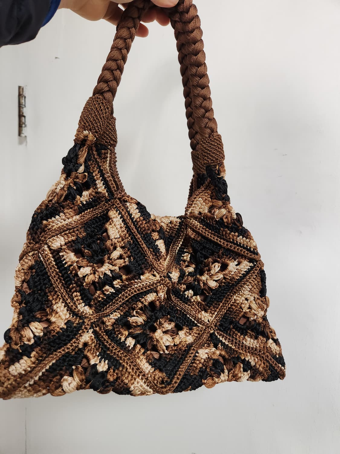 핸드메이드 뜨개 가방 브라운 토트백 상품이미지3