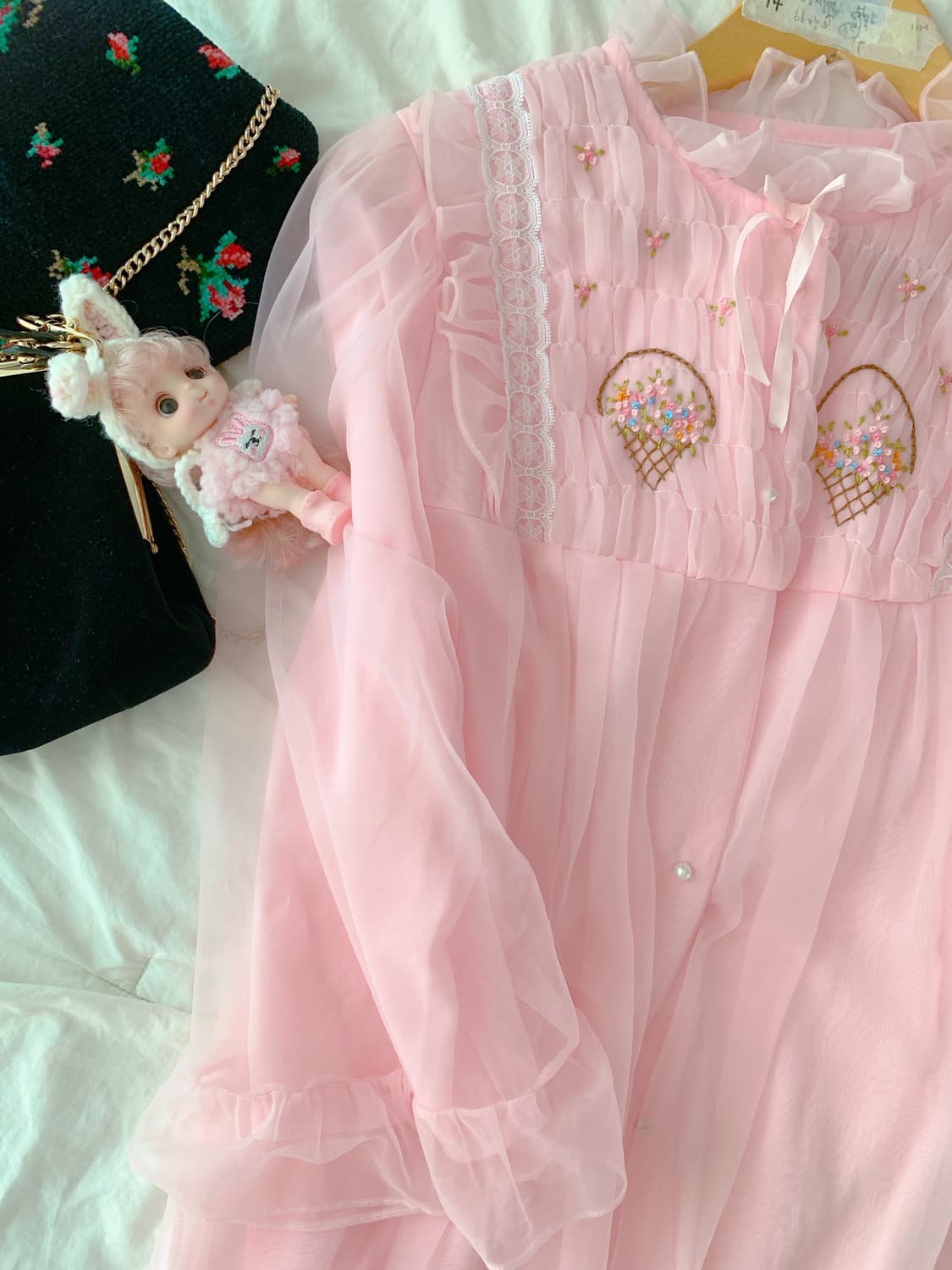 빈티지 쉬폰 시스루 나이트 드레스 상품이미지4