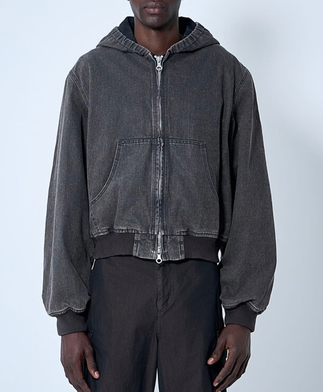 아워레가시 BANK 뱅크 후드 데님 자켓 코티드 블랙 48 상품이미지8