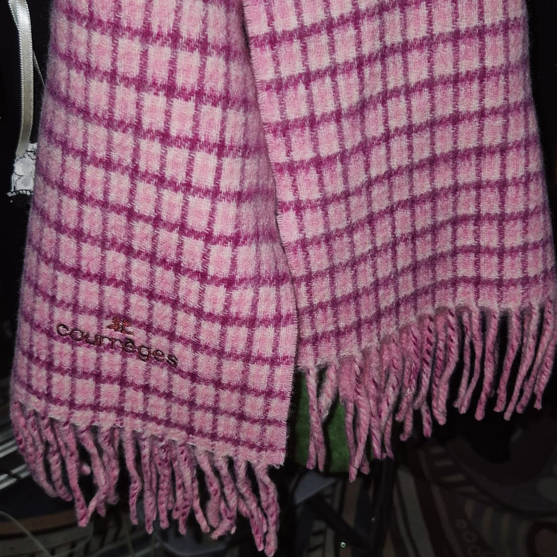 00s 프랑스 꾸레쥬 메리노 울 100% 하운드 머플러 상품이미지7