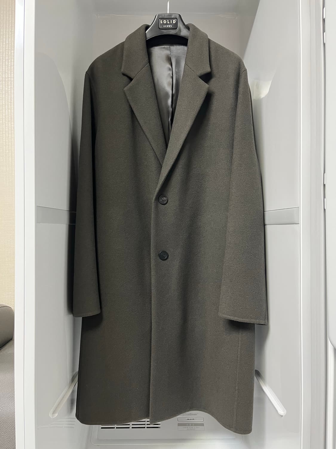 솔리드옴므 23fw 다크그레이 캐시미어 핸드메이드 코트 48사이즈 상품이미지1