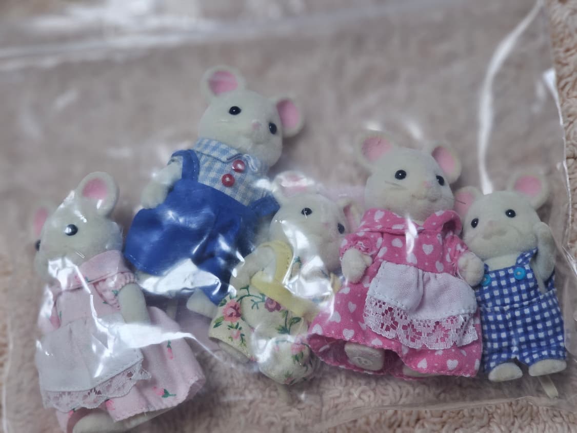 단종된 실바니안 흰쥐가족 판매합니다(하트귀x) 상품이미지1