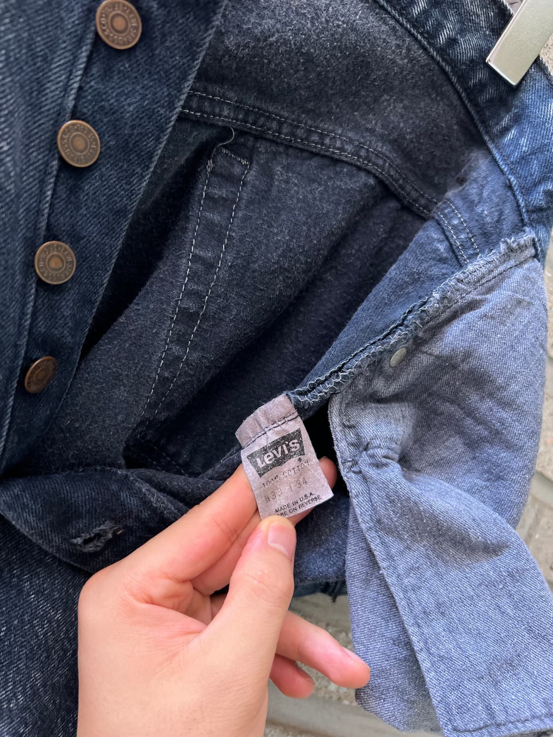 [33]90's 리바이스 501 USA Made 빈티지 워싱 데님 팬츠 상품이미지6