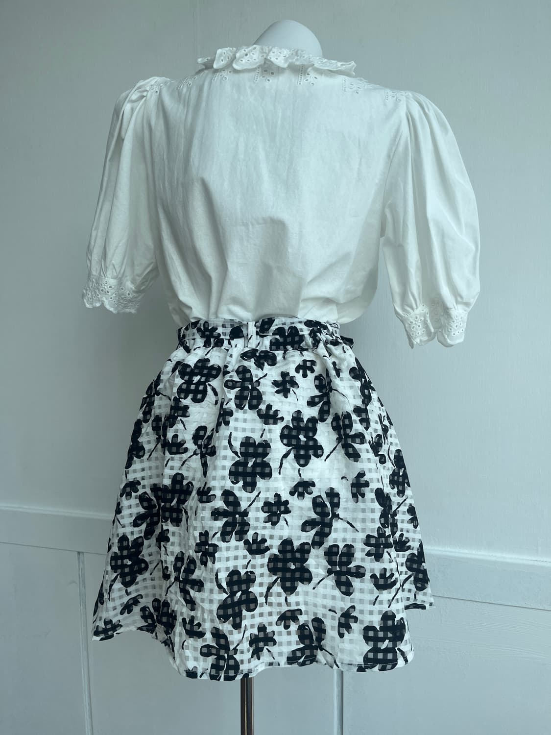 모노 플라워 시스루 리본 스커트 상품이미지5