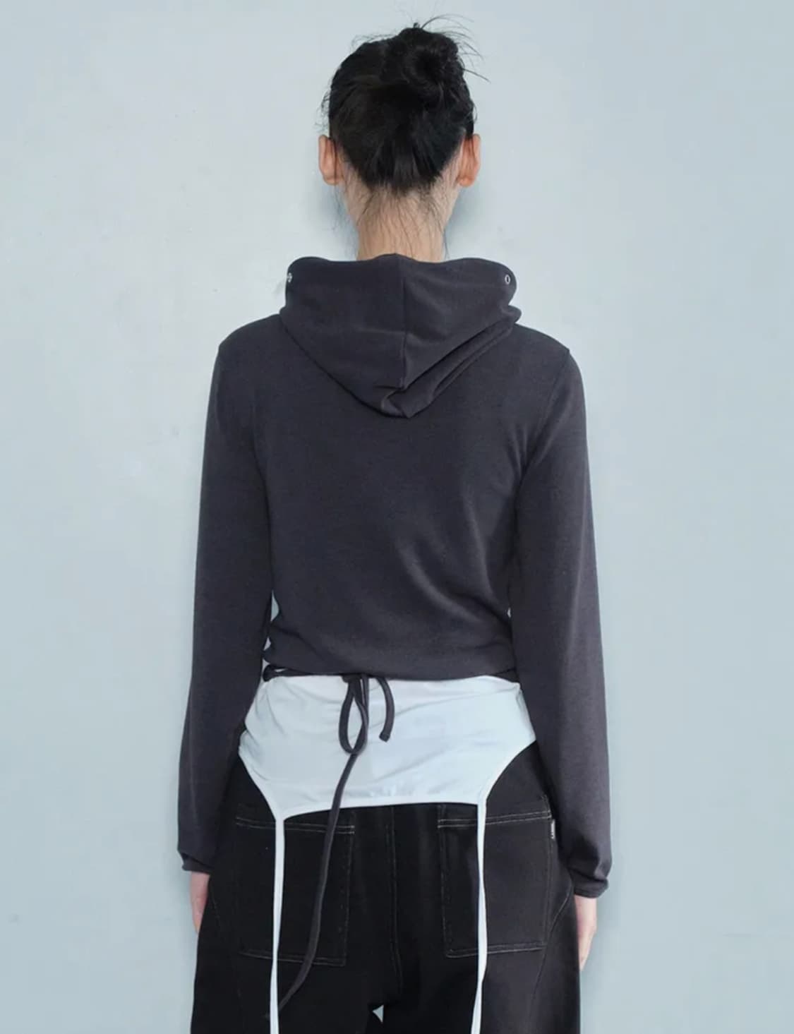 세릭 후드가디건 차콜 상품이미지3