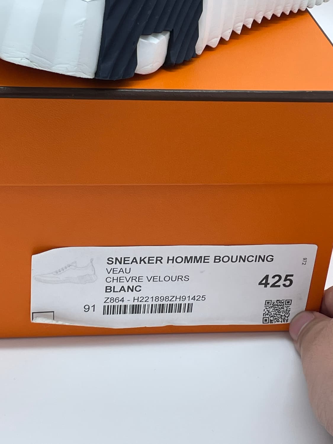 [ 42.5 ] 정품 에르메스 바운싱 블랑 스니커즈 풀구성 상품이미지8
