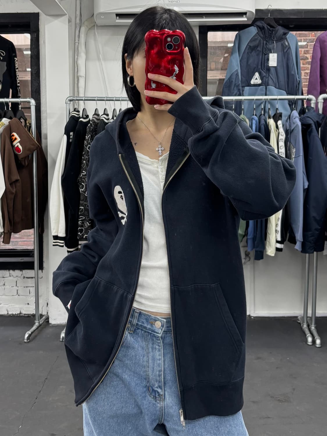 베이프 해적 스컬 후드집업 상품이미지4