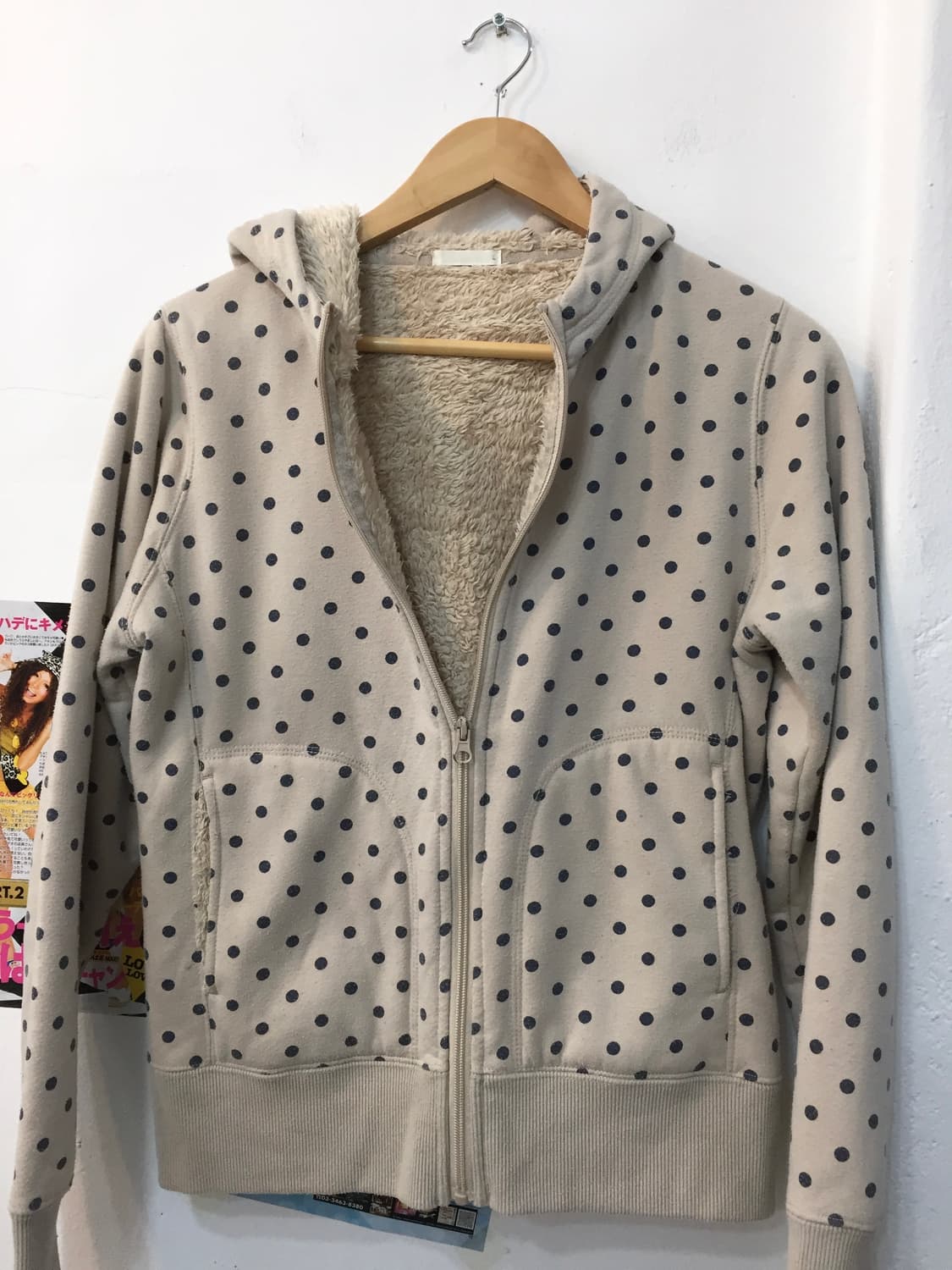 빈티지 도트 후드집업 상품이미지3