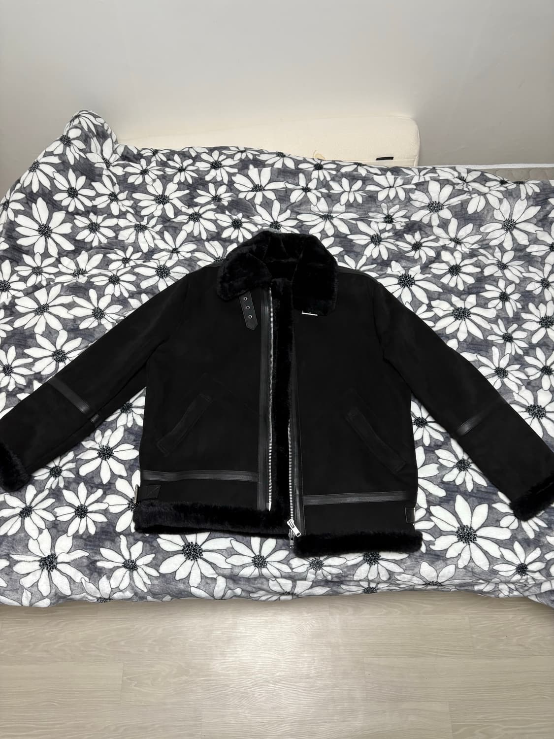 도프제이슨 솔리드 스웨이드 무톤 자켓 (블랙) XL 상품이미지1