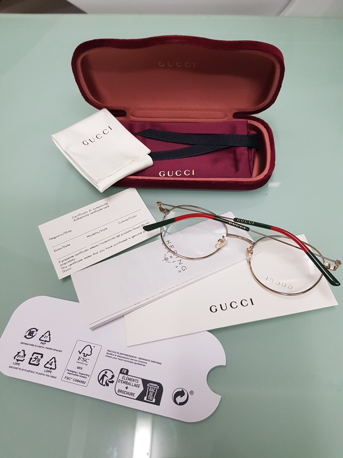 새상품 풀구성)구찌 남녀골드안경테 (초경량) 상품이미지6