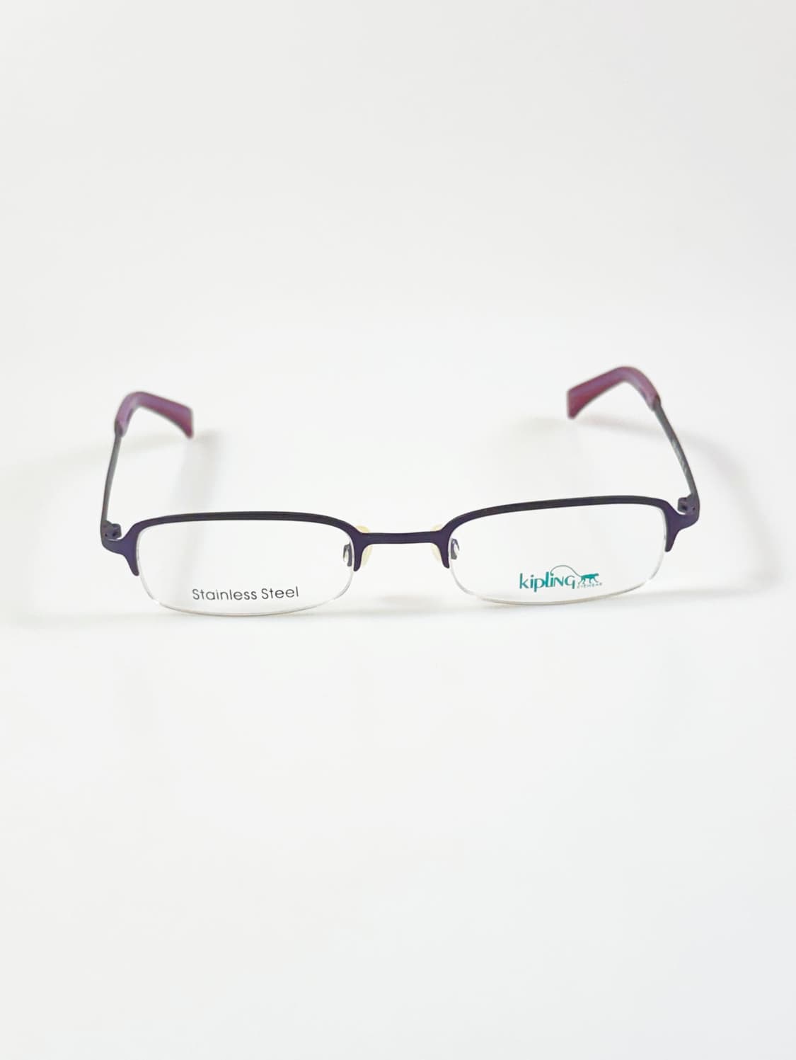 KIPLING 딥퍼플 메탈 반무테 스퀘어 빈티지 안경 상품이미지2