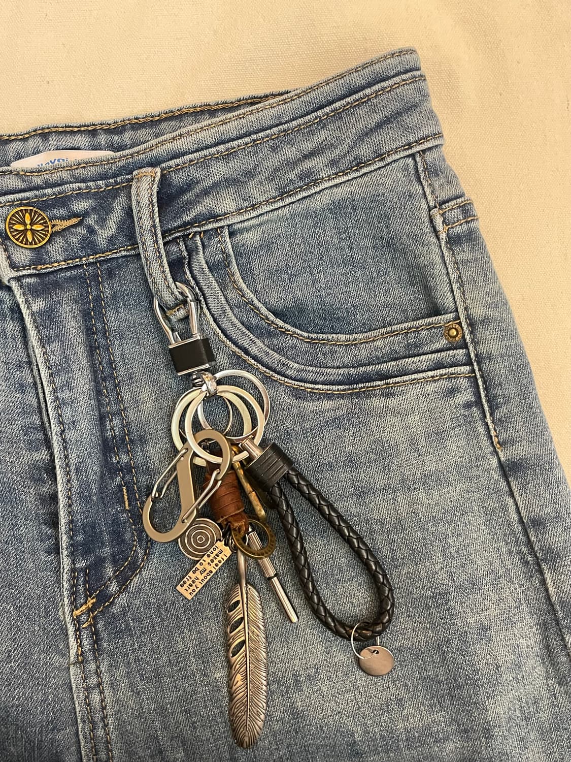 빈티지 메탈 깃털 가죽 키링(Vintage Feather Leather) 상품이미지5