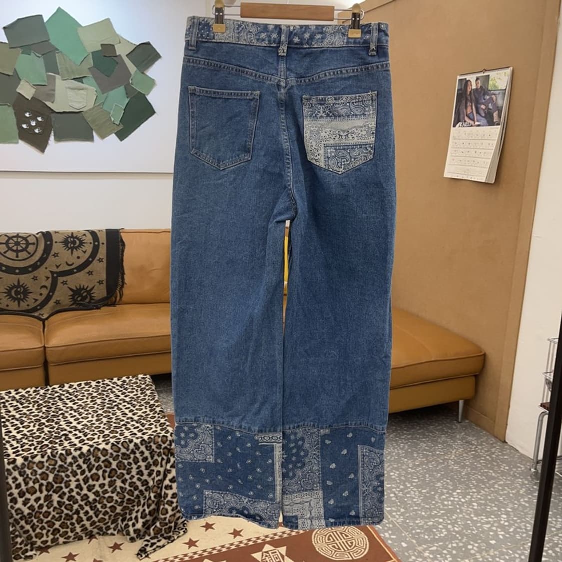 밸리걸 빈티지 코지룩 페이즐리 패치워크 데님팬츠 10 C09102 상품이미지4