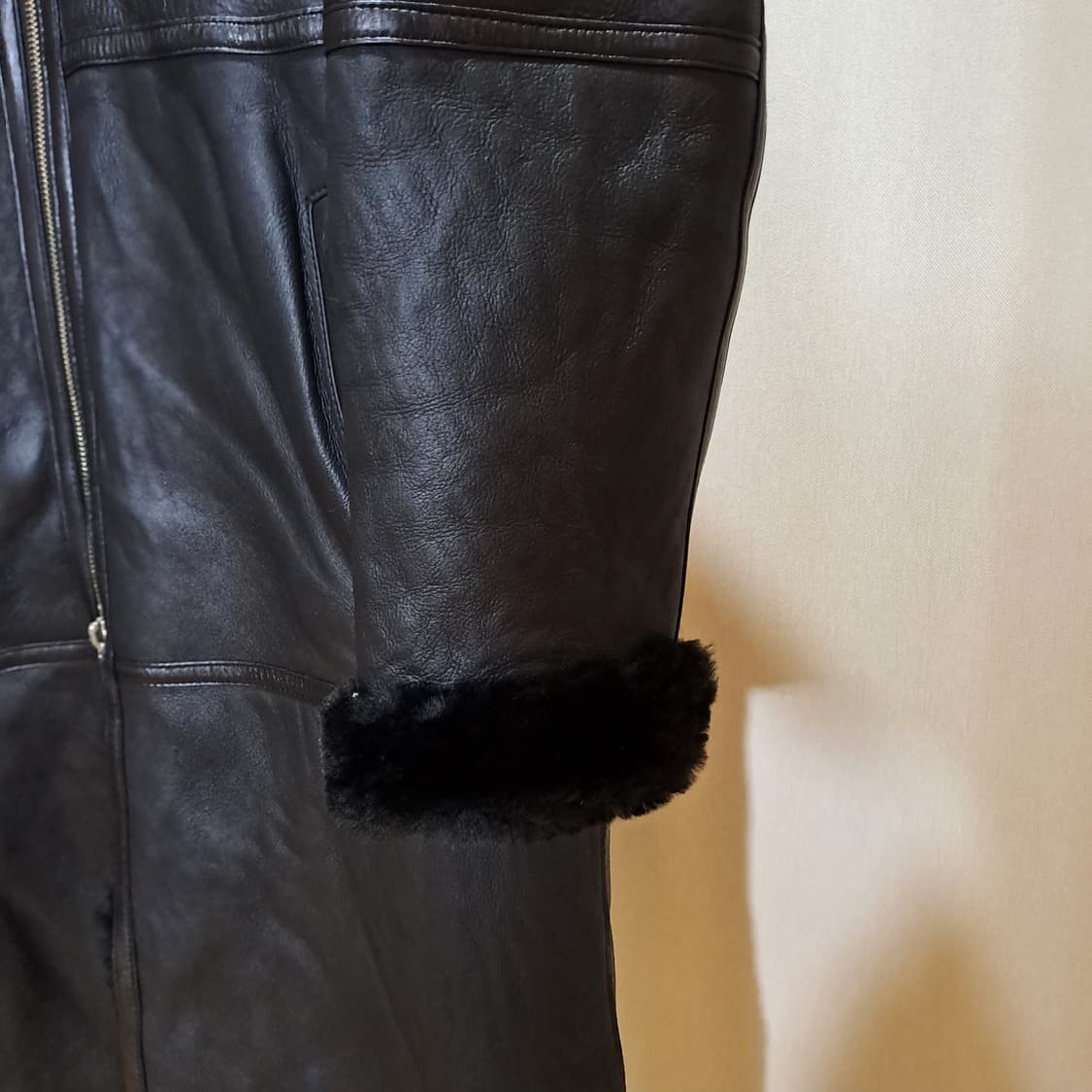 (택포) 이태리 원단 양가죽 양털 롱 무스탕 L B79 상품이미지4