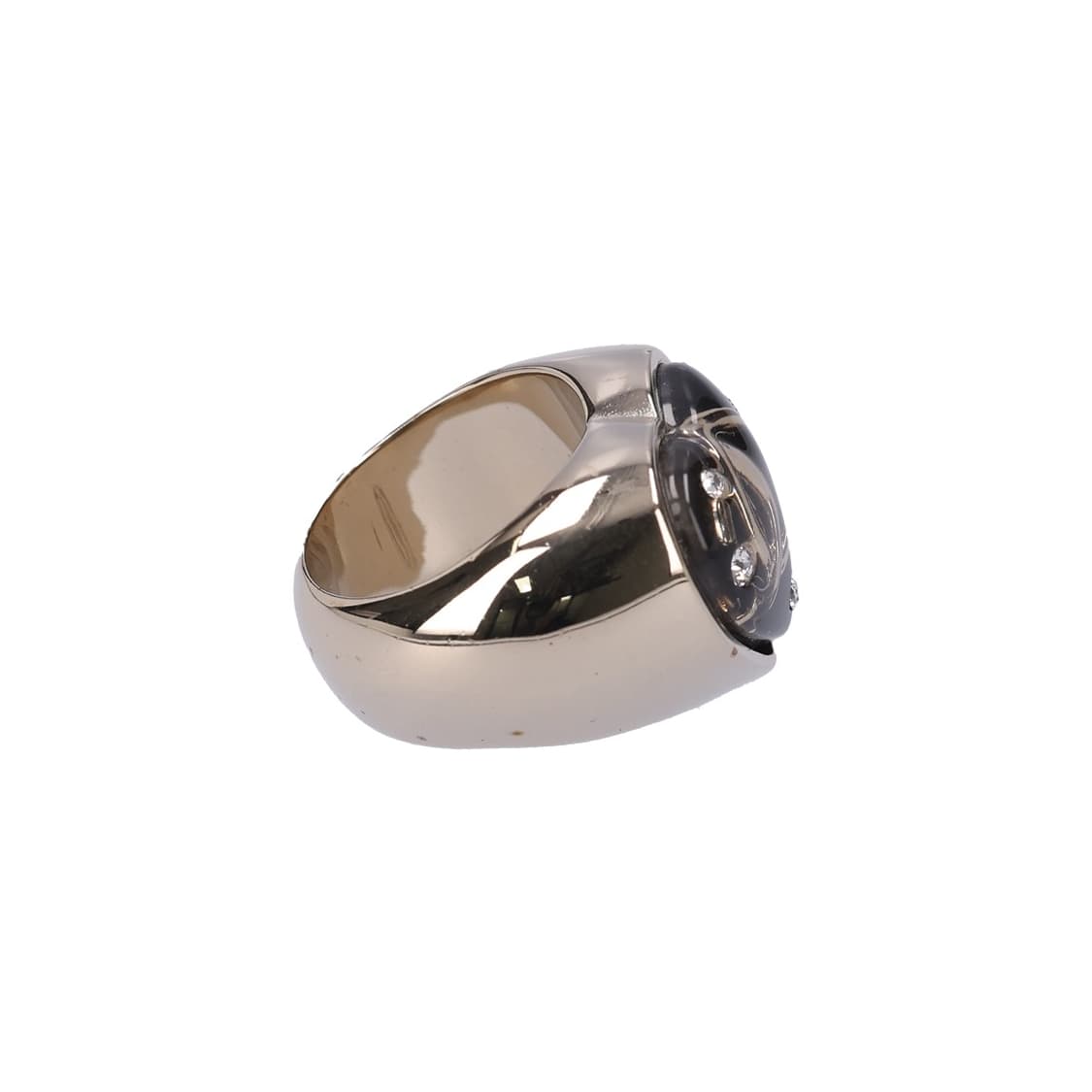 샤넬 AB9373 링 메탈 레진 스트라스 골드 블랙 상품이미지4