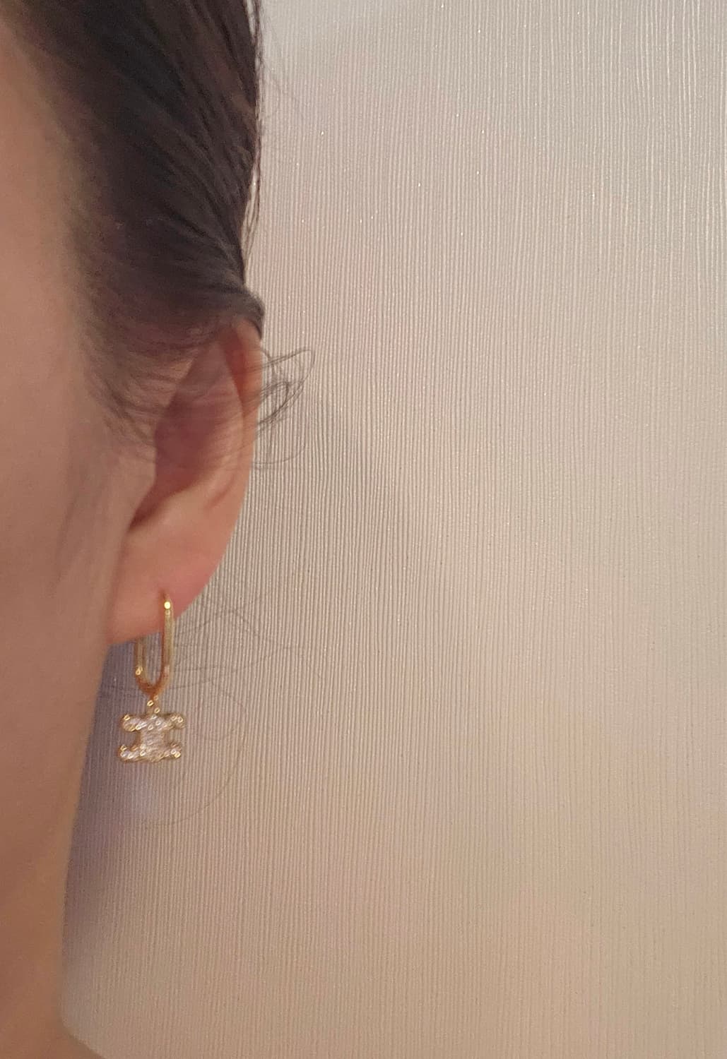 셀린느 라인스톤 트리옹프 원터치 귀걸이 금장 상품이미지7