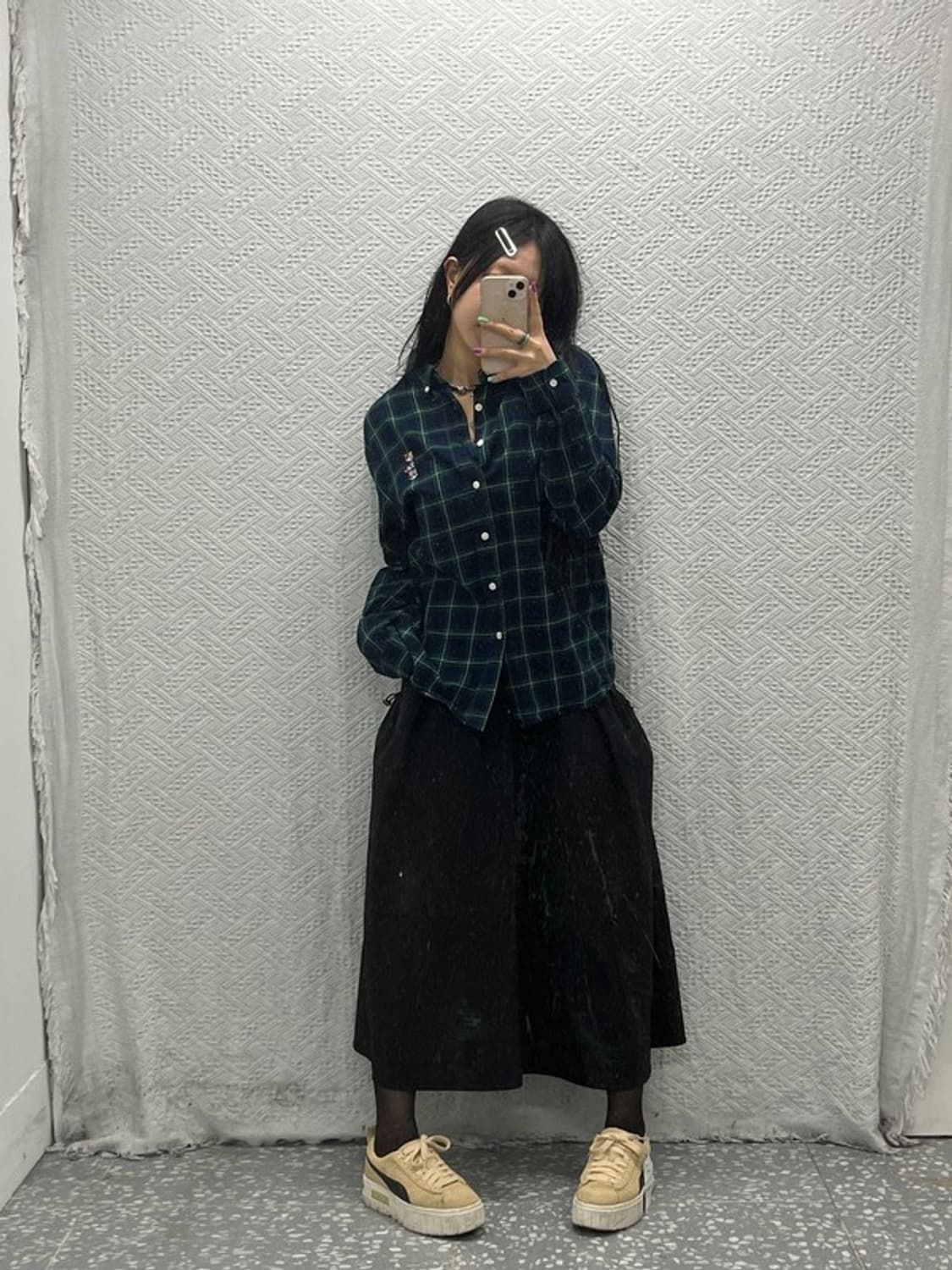 예일 베어자수 버튼다운 홀리데이 그린 셔츠 L C06738 상품이미지2